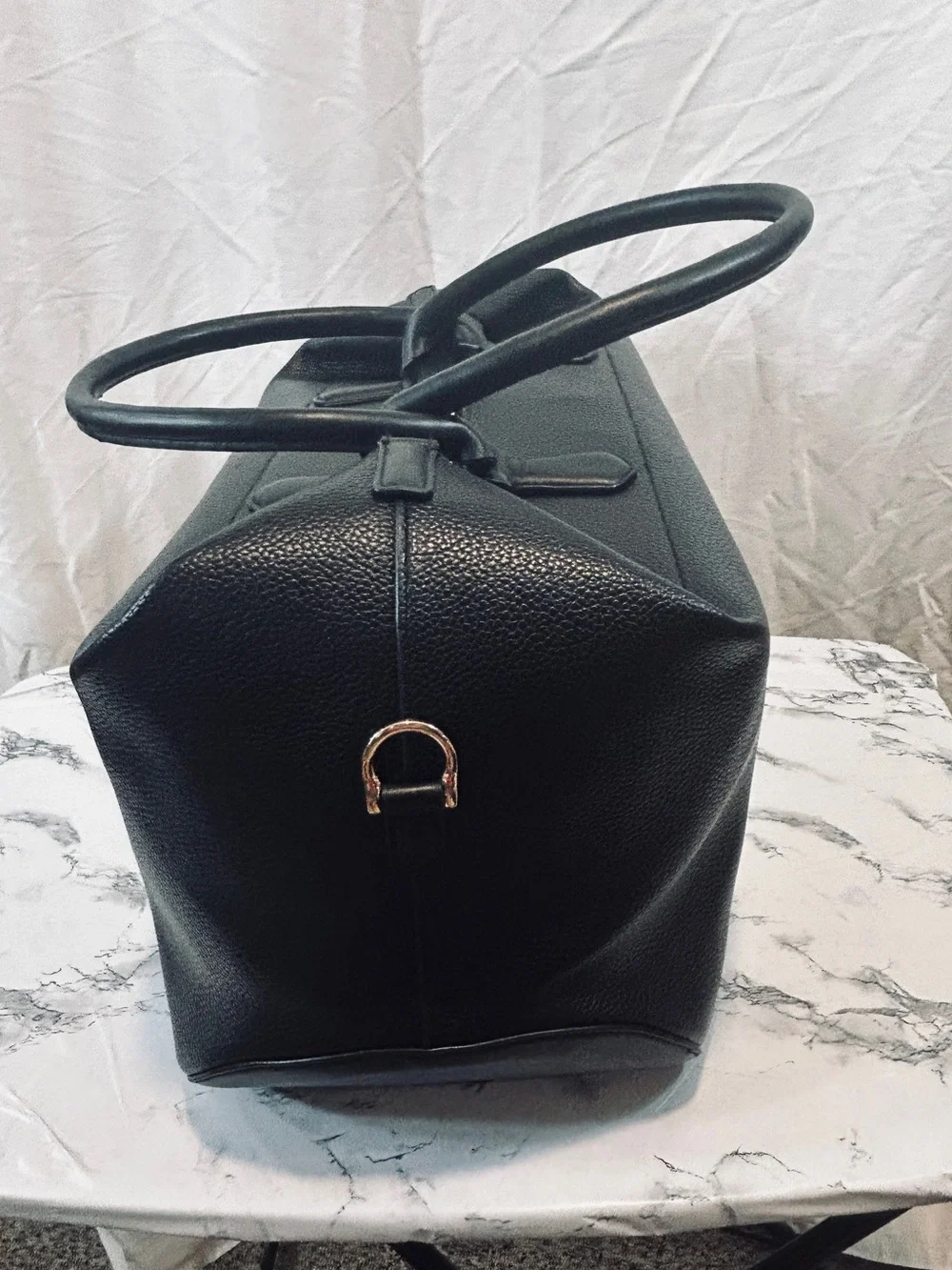 a new day Black Pebbled Tote Satchel Handbag